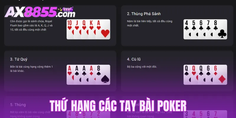 Các tổ hợp bài cơ bản trong game Poker